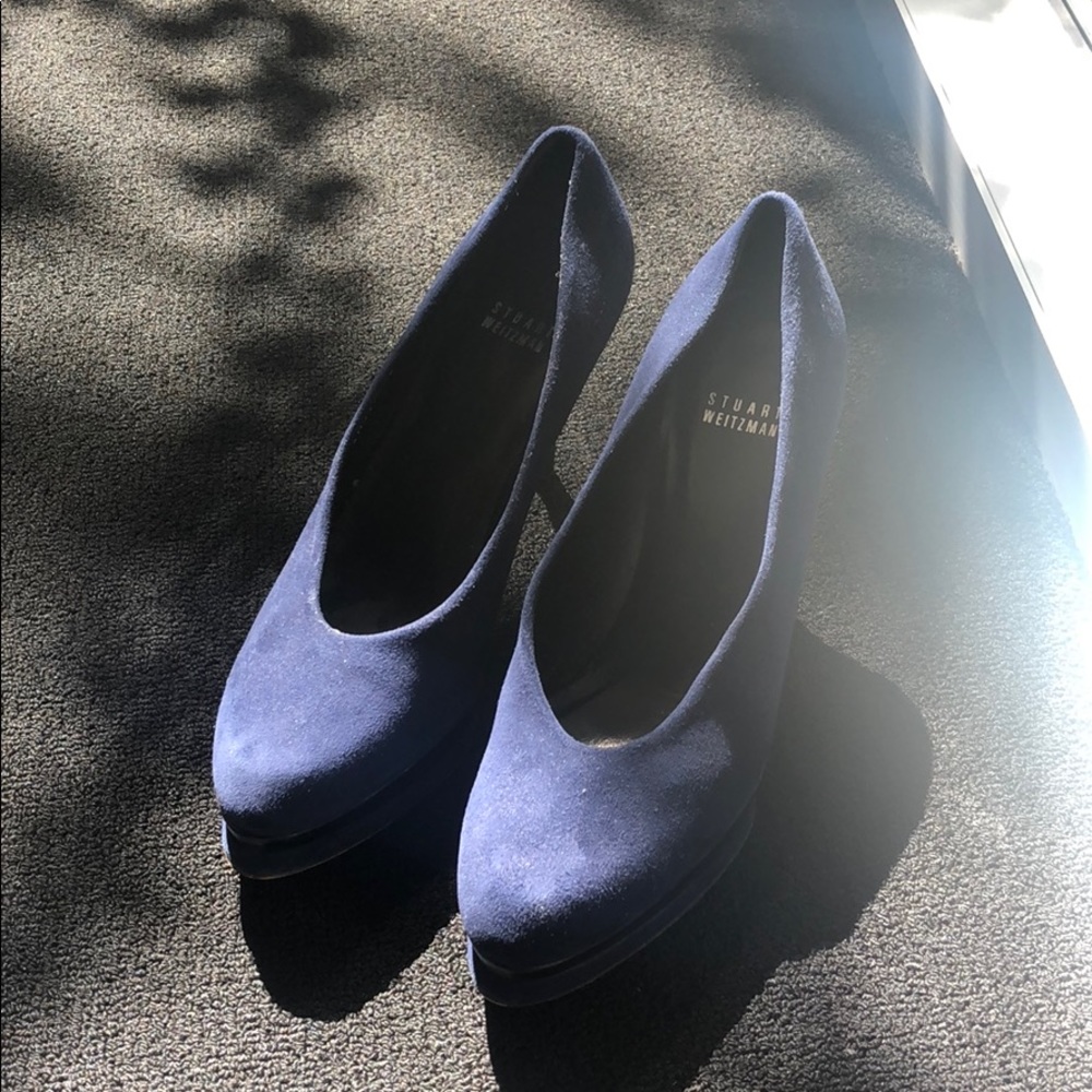 Stuart Weitzman Navy Suede Heels